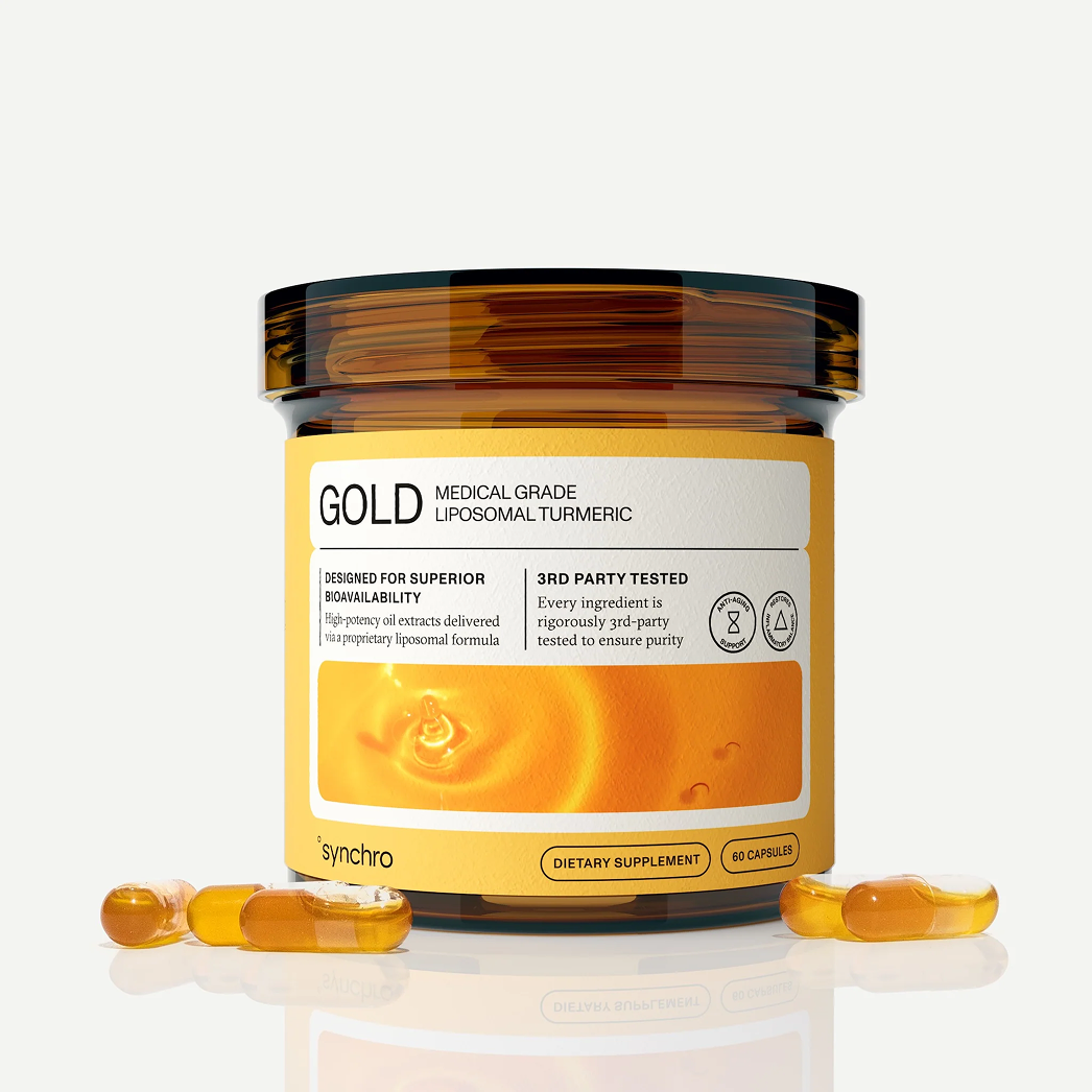 Gold capsules bottle