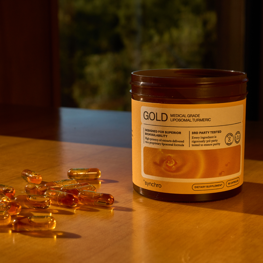 Gold capsules bottle